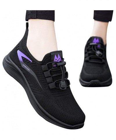 Fashion Summer Autumn Women Flat Lightweight Mesh Breathable Elastic Running Sneaker for Women Black $10.25 Fashion Sneakers