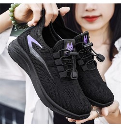 Fashion Summer Autumn Women Flat Lightweight Mesh Breathable Elastic Running Sneaker for Women Black $10.25 Fashion Sneakers