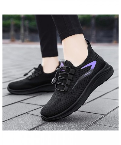 Fashion Summer Autumn Women Flat Lightweight Mesh Breathable Elastic Running Sneaker for Women Black $10.25 Fashion Sneakers