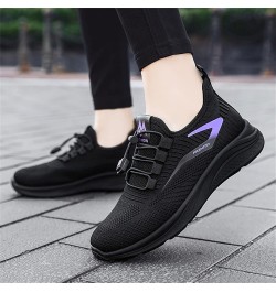 Fashion Summer Autumn Women Flat Lightweight Mesh Breathable Elastic Running Sneaker for Women Black $10.25 Fashion Sneakers