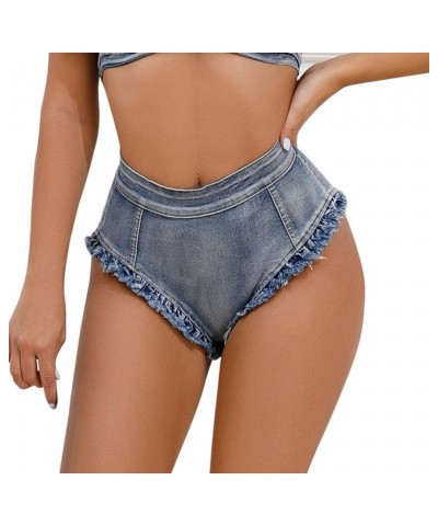 Women's High Waisted Elastic Jean Shorts Hot Denim Shorts for Women Blue - 2024 Pants for Women $9.23 Boots