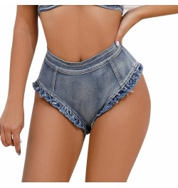 Women's High Waisted Elastic Jean Shorts Hot Denim Shorts for Women Blue - 2024 Pants for Women $9.23 Boots