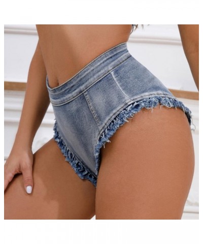 Women's High Waisted Elastic Jean Shorts Hot Denim Shorts for Women Blue - 2024 Pants for Women $9.23 Boots