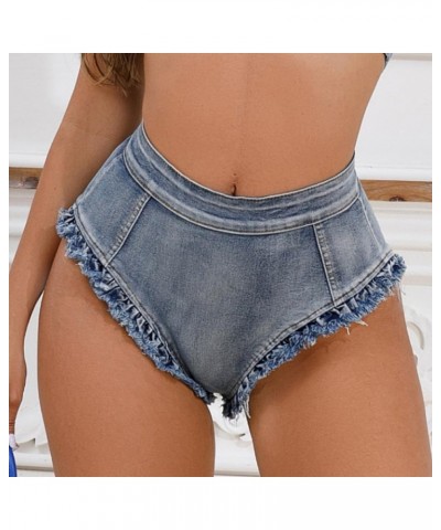 Women's High Waisted Elastic Jean Shorts Hot Denim Shorts for Women Blue - 2024 Pants for Women $9.23 Boots