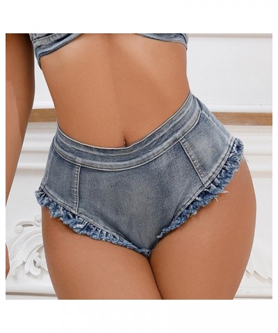 Women's High Waisted Elastic Jean Shorts Hot Denim Shorts for Women Blue - 2024 Pants for Women $9.23 Boots