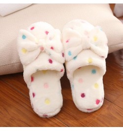 Chic Designed House Slippers Women Stylish Couple's Winter Indoor Home Velvet Shoes Lightweight Leisure Loafers F-white $10.7...