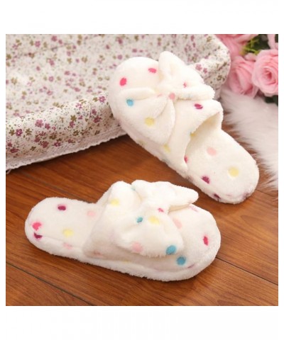 Chic Designed House Slippers Women Stylish Couple's Winter Indoor Home Velvet Shoes Lightweight Leisure Loafers F-white $10.7...