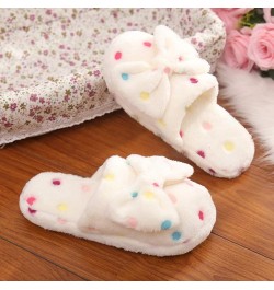 Chic Designed House Slippers Women Stylish Couple's Winter Indoor Home Velvet Shoes Lightweight Leisure Loafers F-white $10.7...