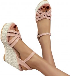 gladiator heels womens gladiator sandals dressy sandals summer sandals for women wedge shoes for women dressy Z 04-pink $16.9...