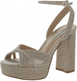 Women's Laurel Heeled Sandal Gold Glitter $61.23 Sandals