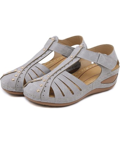 Women Summer Solid Hook Loop Casual Round Toe Wedges Comfortable Beach Shoes Sandals Sandals Casual Women New Size 10 (Pink, ...