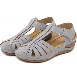 Women Summer Solid Hook Loop Casual Round Toe Wedges Comfortable Beach Shoes Sandals Sandals Casual Women New Size 10 (Pink, ...