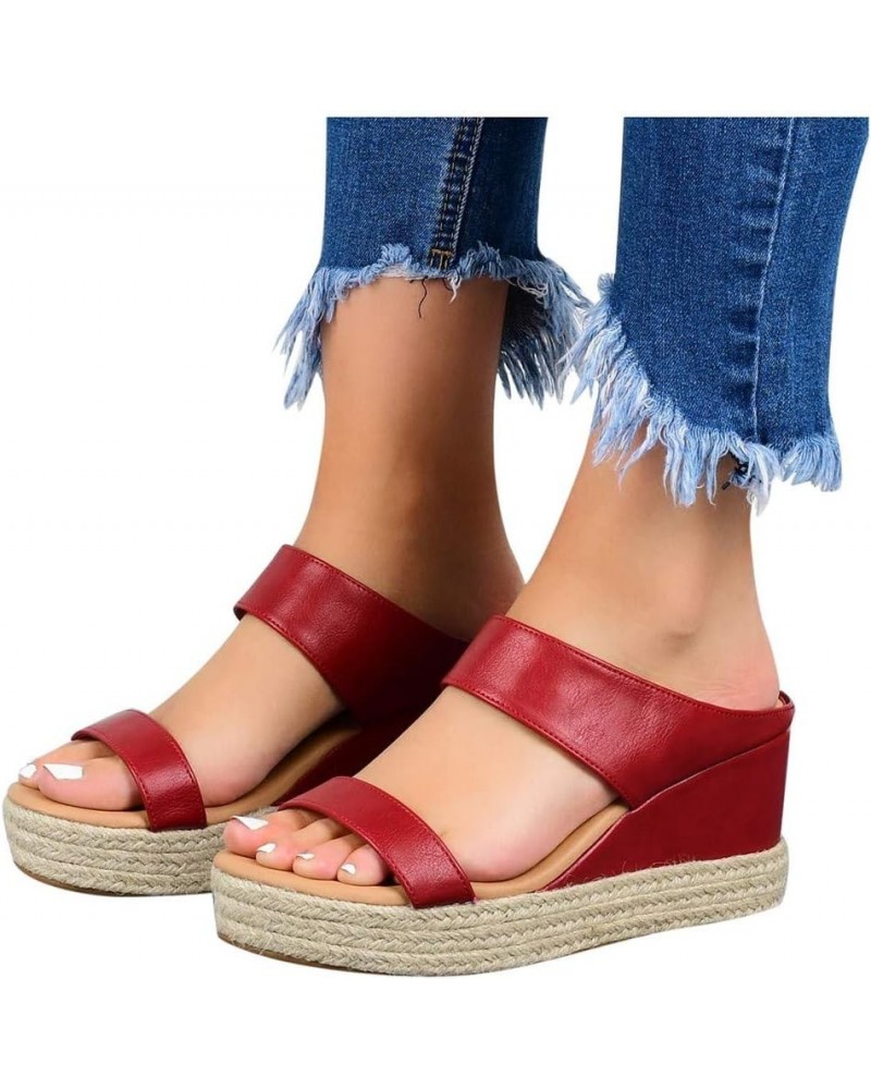 Cute Sandals for Women Trendy Platform Womens Orthopedic Sandals Arch Support Comfortable Walking Flip Flops 7.5 Red $11.84 S...