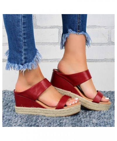 Cute Sandals for Women Trendy Platform Womens Orthopedic Sandals Arch Support Comfortable Walking Flip Flops 7.5 Red $11.84 S...