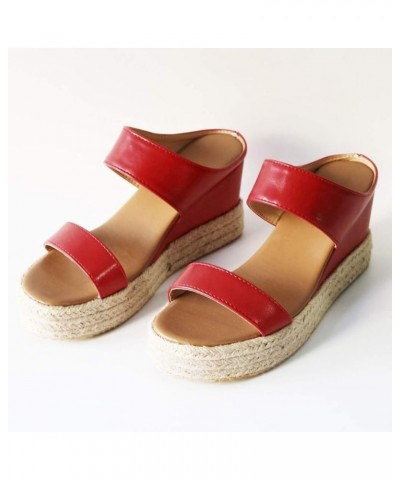 Cute Sandals for Women Trendy Platform Womens Orthopedic Sandals Arch Support Comfortable Walking Flip Flops 7.5 Red $11.84 S...