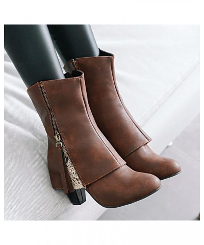 Over The Knee Boots Wide Calf Suede Ladies Autumn and Winter Fashion Handsome Retro Embroidery Black Boots for Women Brown $2...