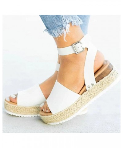 Sport Sandals Women 7 Women Flats Comfortable Custom Sandals For Women Sandals Sport Sandals Women Cute Beach Sandals I-white...