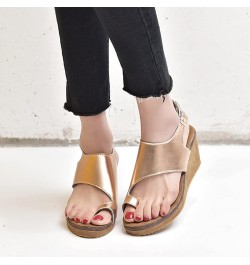 Wedges Sandals for Women Summer Platform Sandals Ankle Strap Flip Flops Ladies Bunion Corrector Toe Ring Clog Sandals Casual ...