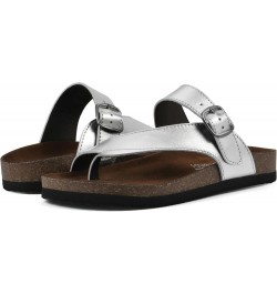 Women's Carly Flat Sandal Silver/Leather $22.39 Sandals