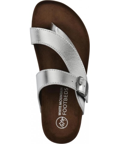 Women's Carly Flat Sandal Silver/Leather $22.39 Sandals