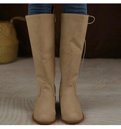 Work Boots Pull On Boots Snow Boots Lace Up Boots for Women Beige-d $32.93 Boots