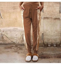 Cold Weather Training Pants Workout Color Pocket Waist Sequin Elastic Pants Pants Womens Track Pants Khaki- Pants for Women 2...