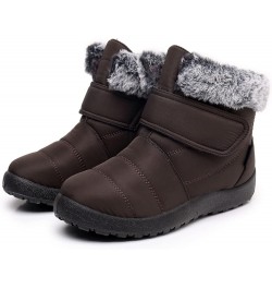 Warm Snow Boots Ladies Winter Flat-Bottomed Water-Repellent And Velvet Warm Mid-Tube Snow Boots Eq2-brown $22.35 Boots