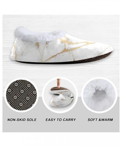 Black Gold Butterfly Women Men House Slippers Comfort Coral Fleece Fuzzy Feet Slippers Home Shoes Bedroom Slippers Non-Slip f...