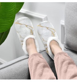 Black Gold Butterfly Women Men House Slippers Comfort Coral Fleece Fuzzy Feet Slippers Home Shoes Bedroom Slippers Non-Slip f...