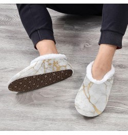 Black Gold Butterfly Women Men House Slippers Comfort Coral Fleece Fuzzy Feet Slippers Home Shoes Bedroom Slippers Non-Slip f...