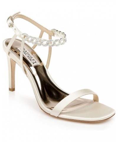 Women's Kai Heeled Sandal Ivory Satin $40.14 Sandals