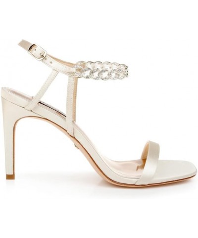 Women's Kai Heeled Sandal Ivory Satin $40.14 Sandals