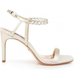 Women's Kai Heeled Sandal Ivory Satin $40.14 Sandals