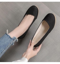 Fashion Women Summer Weave Wedges Breathable Slip On Round Toe Sandals Comfortable Beach Single Shoes Women Heel Sandals Size...