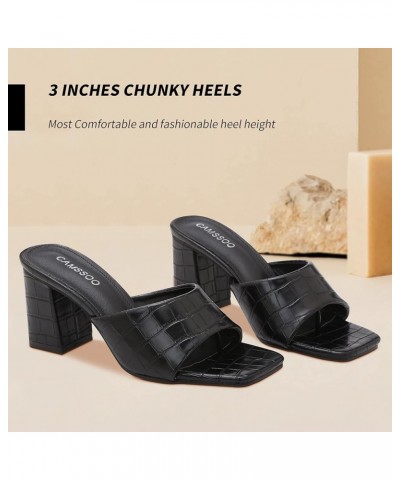 Women's Open Toe Square Mules Sandals Flip Flops Slip On Chunky Block High Heel Fashion Wedding Dress Slipper Slide Block $17...