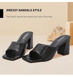 Women's Open Toe Square Mules Sandals Flip Flops Slip On Chunky Block High Heel Fashion Wedding Dress Slipper Slide Block $17...