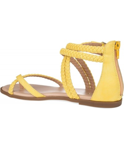 Comfort Womens Braided Flat Sandal Yellow $23.85 Sandals