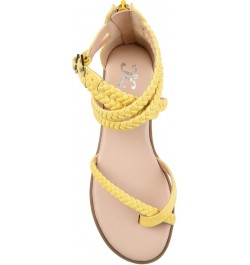 Comfort Womens Braided Flat Sandal Yellow $23.85 Sandals