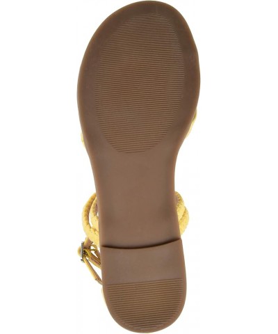 Comfort Womens Braided Flat Sandal Yellow $23.85 Sandals