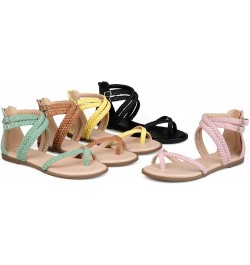 Comfort Womens Braided Flat Sandal Yellow $23.85 Sandals