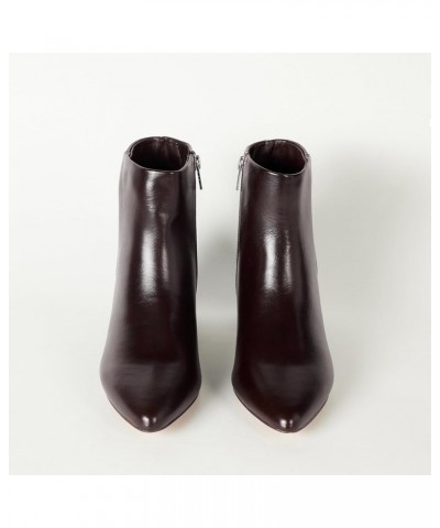 Women's Jessi Side-Zip Block Heel Ankle Boot Chocolate Brown $26.86 Boots