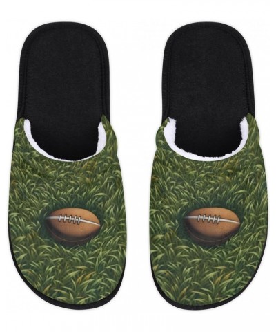 American Football Home Slippers for Women, Grass Football Soft Unisex House Slippers Men Washable Reusable Indoor Slip On Ant...