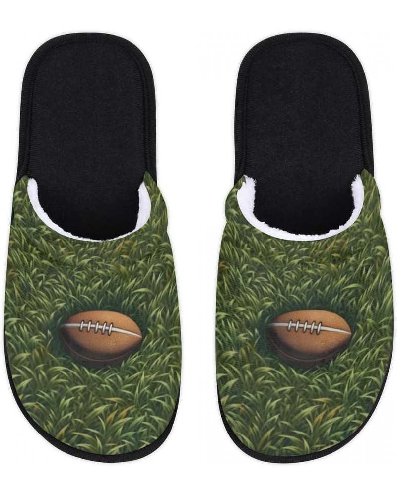 American Football Home Slippers for Women, Grass Football Soft Unisex House Slippers Men Washable Reusable Indoor Slip On Ant...