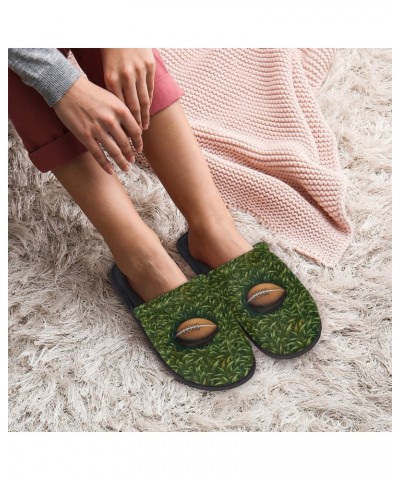 American Football Home Slippers for Women, Grass Football Soft Unisex House Slippers Men Washable Reusable Indoor Slip On Ant...