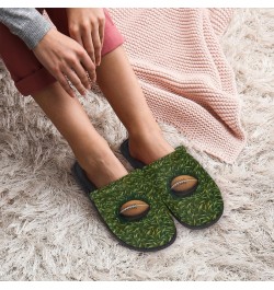 American Football Home Slippers for Women, Grass Football Soft Unisex House Slippers Men Washable Reusable Indoor Slip On Ant...