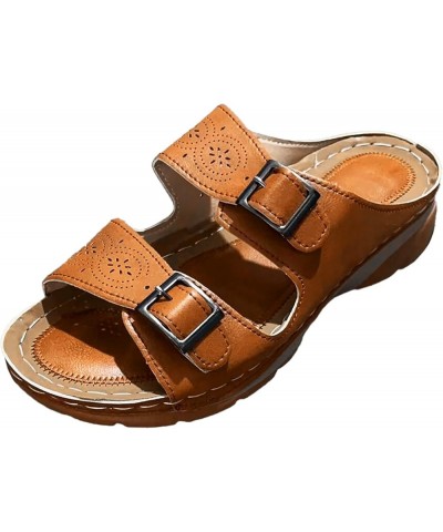 Woman Shoes Sandals Extra Wide Walking Shoes for Women Womens Sandals with Arch Support Buckle Sandals for Women Leather Orth...