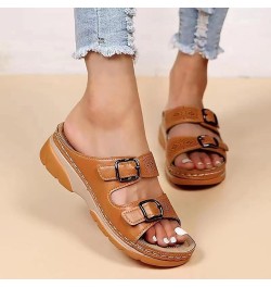 Woman Shoes Sandals Extra Wide Walking Shoes for Women Womens Sandals with Arch Support Buckle Sandals for Women Leather Orth...