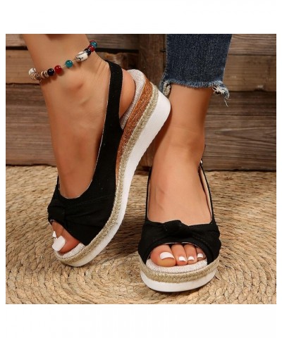 Sandals for Women Wedge Thong T-Strap Orthotic Strappy Slip on Sandals Comfortable Outdoor Shoes 62-qrcvgj-4-black $10.44 Sli...