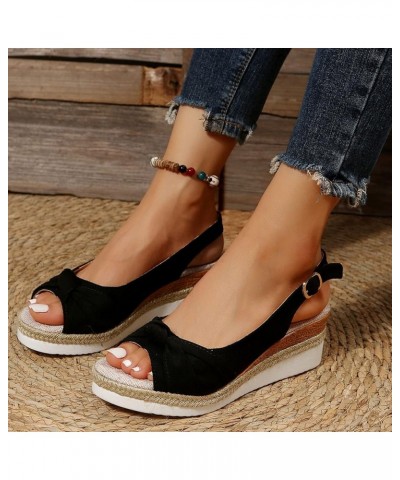 Sandals for Women Wedge Thong T-Strap Orthotic Strappy Slip on Sandals Comfortable Outdoor Shoes 62-qrcvgj-4-black $10.44 Sli...