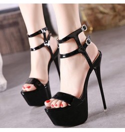 16 cm / 6.29 Inches Sexy Stiletto Open Toe Platform High Heel Sandals Court Shoes Pole Dancer Striptease Party Sandals Black ...